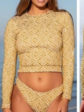 Seea x free people Xs Palomar rashguard simi guacamole crop top